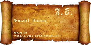 Nuszpl Barna névjegykártya